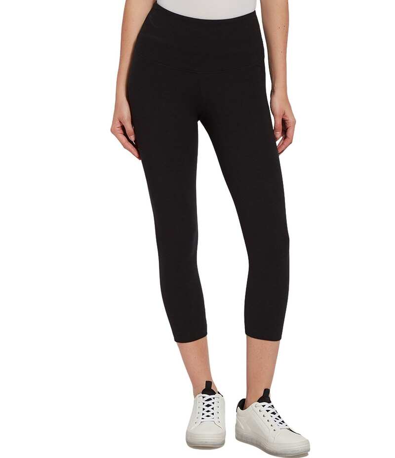 リジー レディース ボトムス 心地好いズボン下 綿織物 クロップド レギンス Lysse Flattering Cotton Cropped Leggings Black 黒いこと ボトムス-レディースファッション