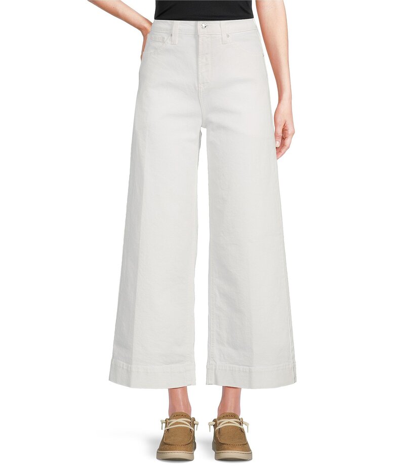 アリアト レディース ボトムス デニムパンツ ワイドレッグ クロップド ジーンズ Ariat Ultra High Rise Countryside Wide Leg Cropped Jeans White ホワイト