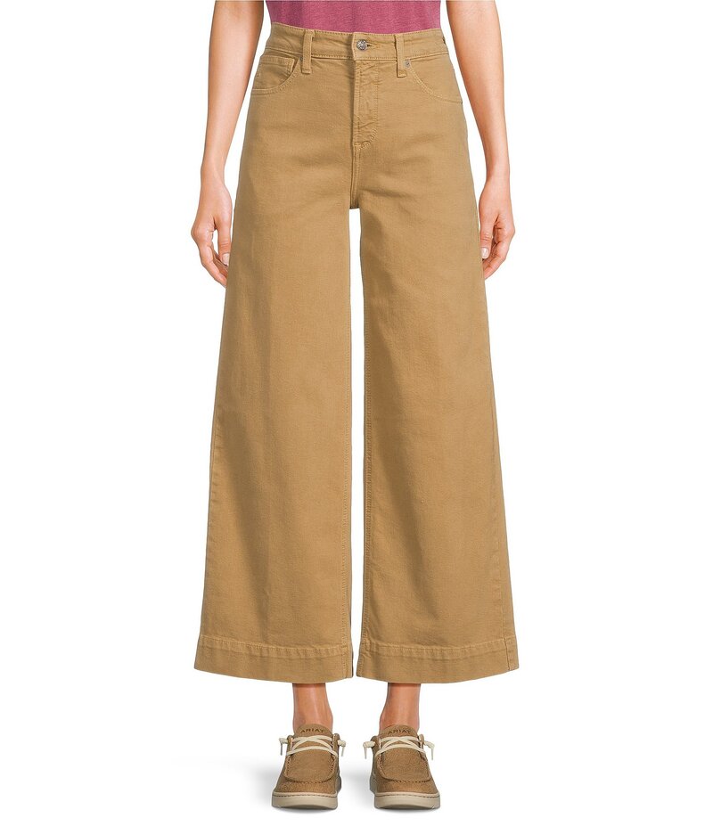 アリアト レディース ボトムス デニムパンツ ワイドレッグ ジーンズ Ariat Ultra High Rise Countryside Wide Leg Crop Jeans French Khaki カーキ