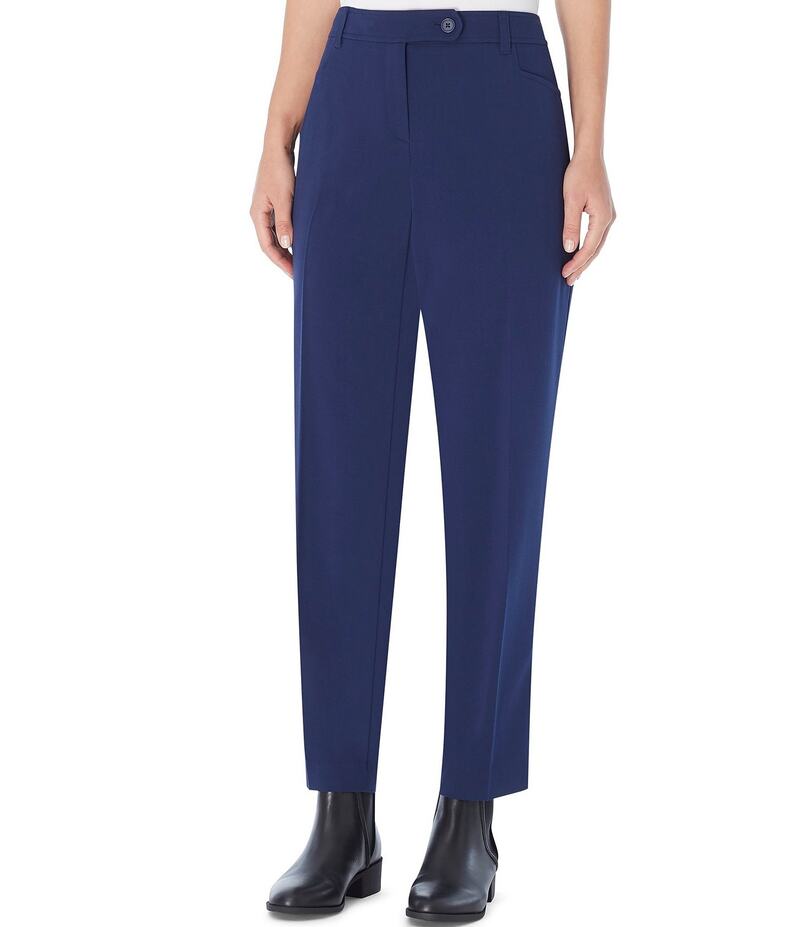 ジョーンズニューヨーク レディース ボトムス カジュアルパンツ ストレート パンツ Jones New York Bi-Stretch Tapered Straight Leg Woven Pants Navy ネイビー