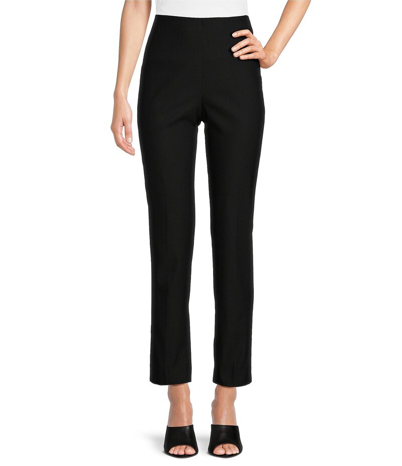 蟻 マイルス レディース ボトムス 心地好いズボン下 ズボン下 アンクル Ali Miles Solid Woven Skinny Leg No Waist Pull-On Ankle Pants Black 黒いこと