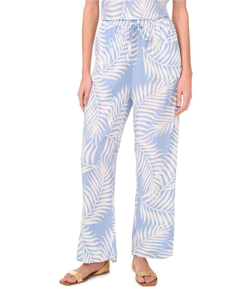 ヴィンスカムート レディース ボトムス カジュアルパンツ ストレート プリント パンツ Vince Camuto Straight Leg Elastic Waist Printed Pants Lake Breeze
