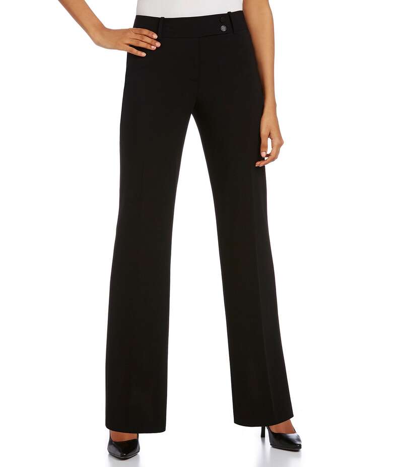 カルバンクライン レディース ボトムス カジュアルパンツ ストレート プチ パンツ Calvin Klein Petite Size Curvy Straight Leg Pants Black ブラック