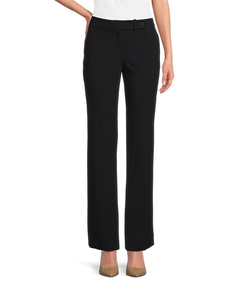 カルバンクライン レディース ボトムス カジュアルパンツ プチ パンツ Calvin Klein Petite Size Classic Trouser Leg Slightly Flared Hem Pants Navy ネイビー