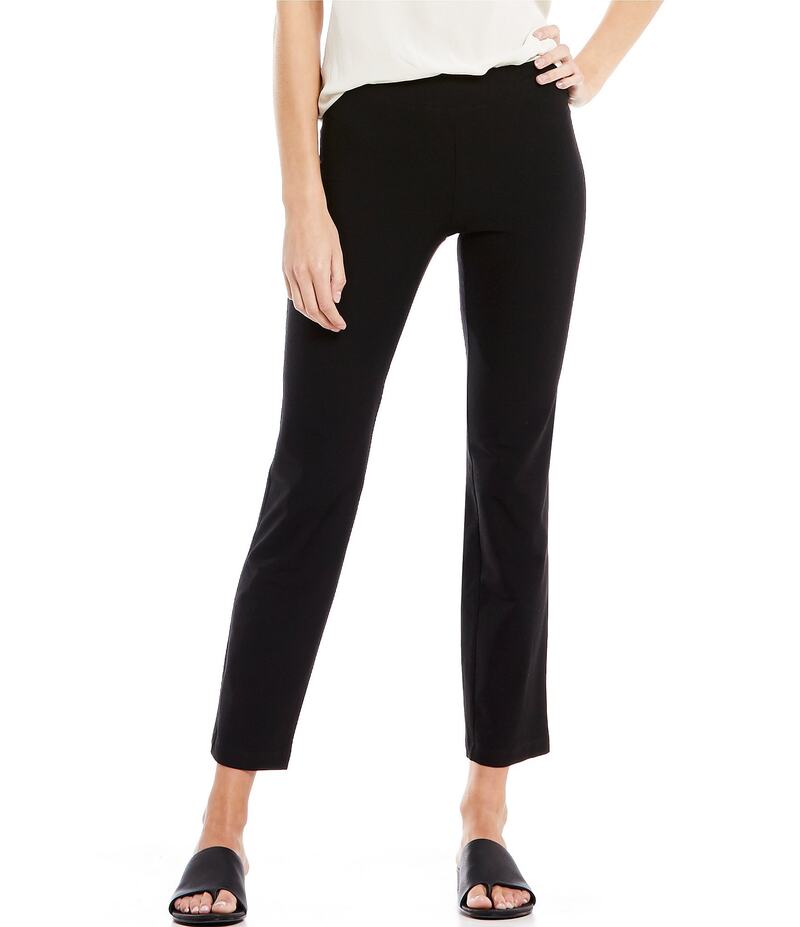 エイリーンフィッシャー レディース ボトムス カジュアルパンツ クレープ プチ パンツ アンクル Eileen Fisher Petite Size Stretch Crepe Slim Leg Ankle Pants Black ブラック｜ReVida 店