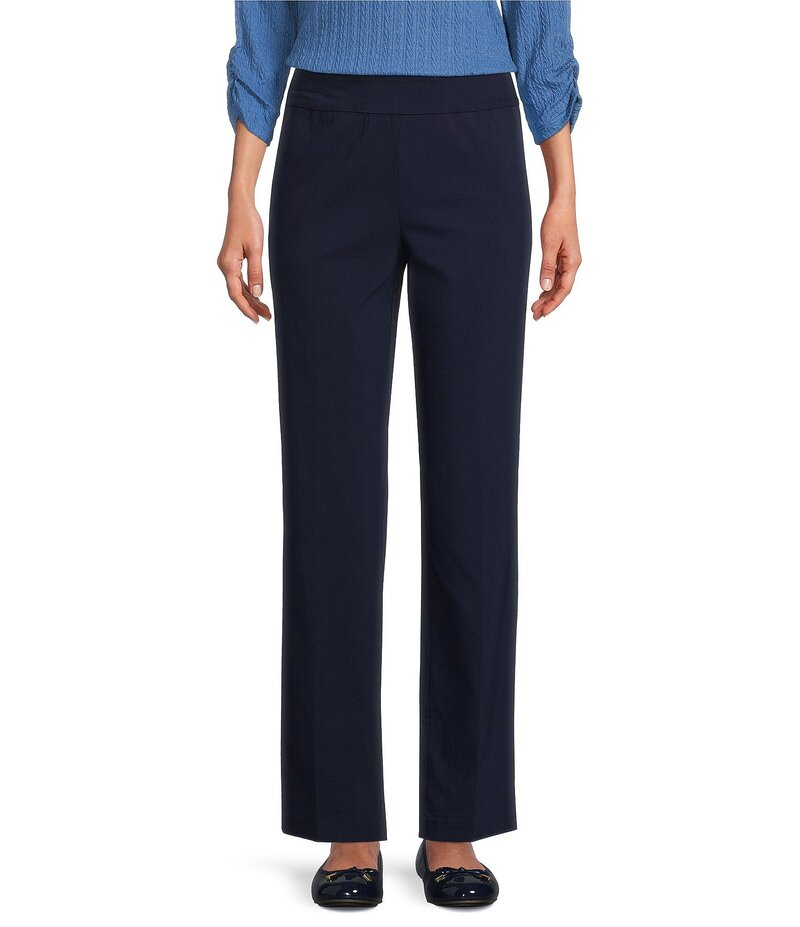 アリソン デイリー レディース ボトムス 心地好いズボン下 引っ切り無い プチ ズボン下 Allison Daley Petite Size Stretch Pull-On Straight Leg Pants True Navy 米国海軍