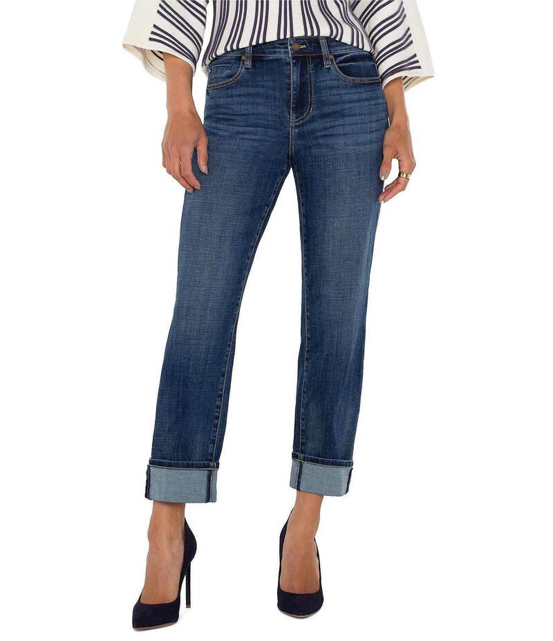 リヴァプール ロサンゼルス レディース ボトムス デニムパンツ プチ Liverpool Los Angeles Petite Size Marley Girlfriend Cuffed Jean Rushland|ReVida 店
