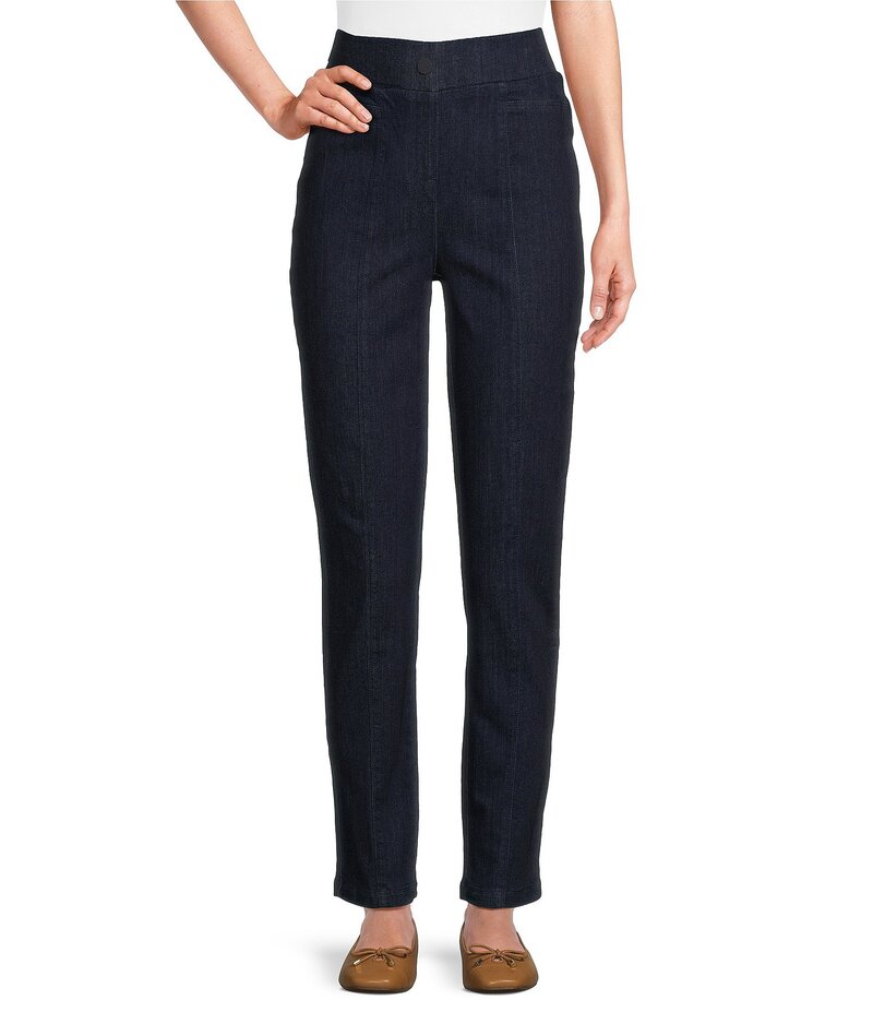 はたご屋トロ レディース ボトムス ジーンズズボン下 引っ切り無い プチ ジーンズ Intro Petite Size Bella Straight Leg Pull-On Denim Pant Freedom Dark Wash ジーンズ