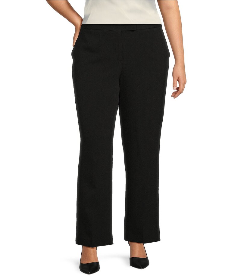 カスパール レディース ボトムス カジュアルパンツ ワイドレッグ クレープ プラスサイズ パンツ Kasper Plus Size Stretch Crepe Wide Leg Pants Black ブラック