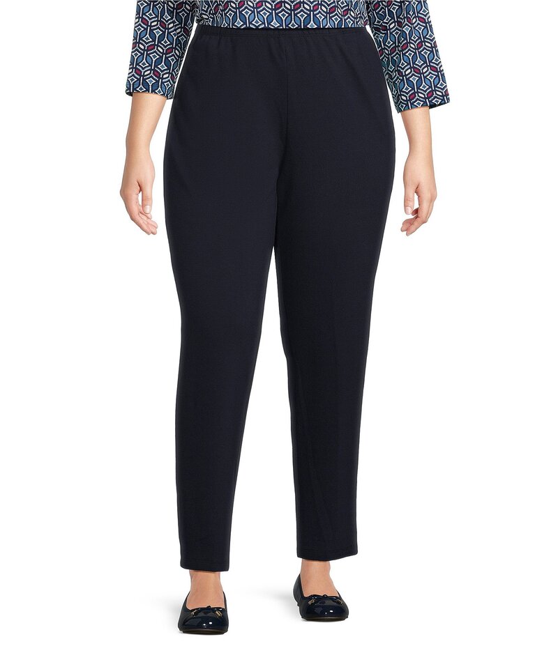 ルビーアールディー レディース ボトムス カジュアルパンツ プラスサイズ パンツ パイル Ruby Rd. Plus Size French Terry Elastic Waist Pull-On Pants Navy ネイビー 15,194円