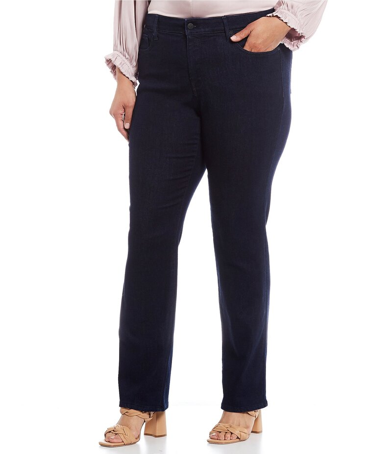 エヌワイディージェイ レディース ボトムス デニムパンツ プラスサイズ デニム ジーンズ NYDJ Plus Size Marilyn Straight Denim Jeans Dark Rinse デニム