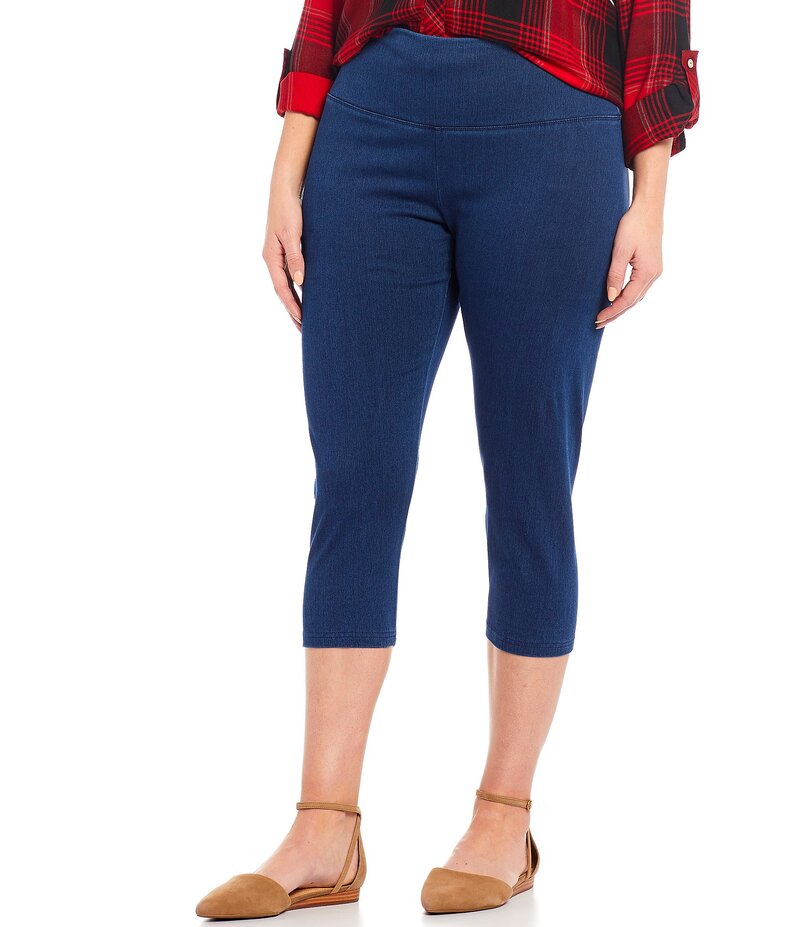 イントロ レディース ボトムス カジュアルパンツ プラスサイズ キャップ レギンス Intro Plus Size Teri Love The Fit Capri Leggings Marine Wash｜ReVida 店