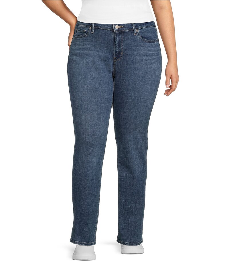 リーバイス レディース ボトムス デニムパンツ ストレート プラスサイズ ジーンズ Levi'sR Plus Size Classic Mid Rise Straight Leg Jeans Lapis Speed