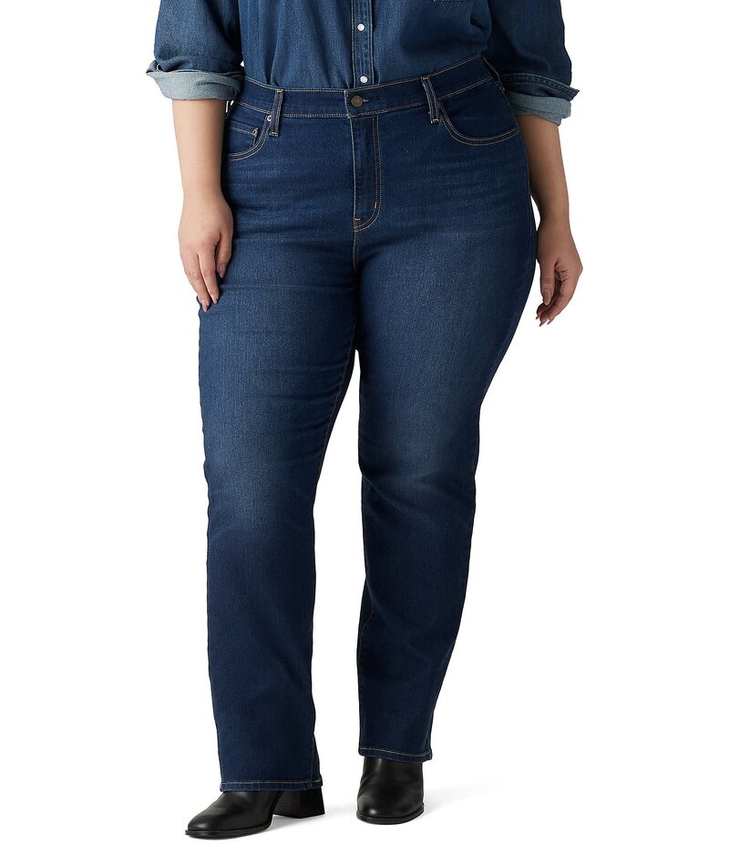 リーバイス レディース ボトムス デニムパンツ ストレート プラスサイズ ジーンズ Levi'sR Plus Size 724 High-Rise Slim Straight Leg Jeans Chelsea Carbon Glow｜ReVida 店