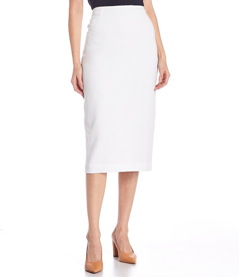 プレストンアンドヨーク レディース ボトムス スカート クレープ ミディ Preston & York Taylor Stretch Crepe Suiting Midi Pencil Skirt White ホワイト