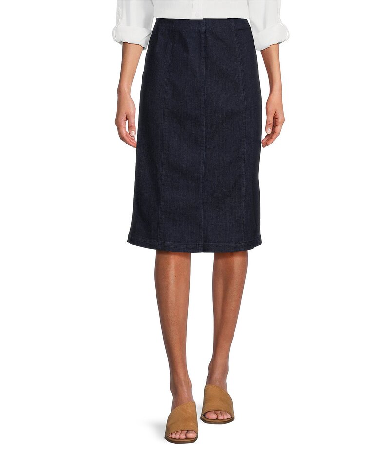 イントロ レディース ボトムス スカート デニム Intro Nia Denim Tummy Control Waist Pull-On Pencil Skirt Dark Wash デニム|ReVida 店