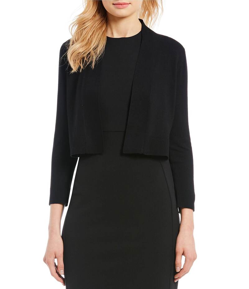 カルバンクライン レディース アウター パーカー・スウェット Calvin Klein Open Front 3/4 Sleeve Shrug Black 黒いこと
