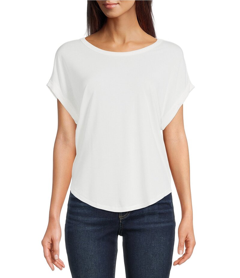 ラッキーブランド レディース トップス Tシャツ Lucky Brand Scoop Neck Short Sleeve Slouchy Round Hem T-Shirt Bright White ホワイト