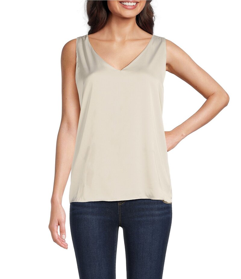 モダン ムーブメント レディース トップス シャツ サテン Modern Movement Reversible Satin Tank White/Stone ホワイト｜ReVida 店