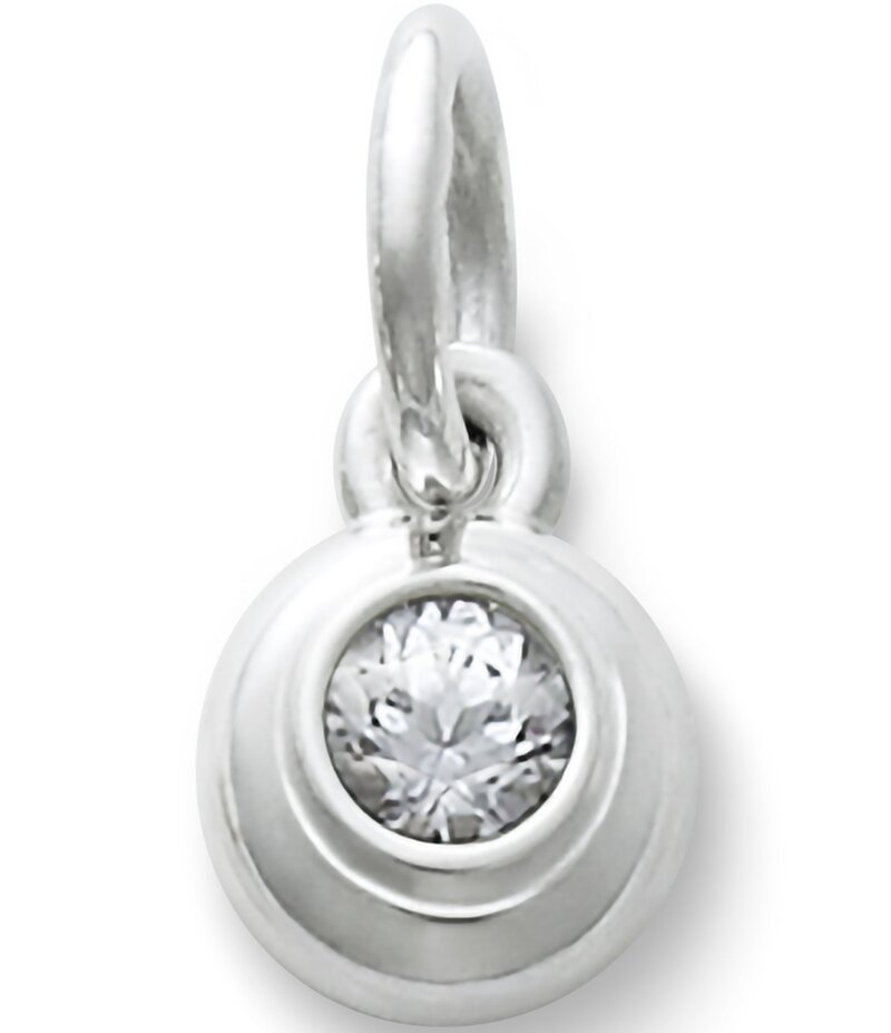 ジェームズ エイヴリー レディース アクセサリー ネックレス・チョーカー・ペンダントトップ James Avery April Birthstone Remembrance with Lab-Created White Sapphire Charm White Sapphire/Silver ホワイト