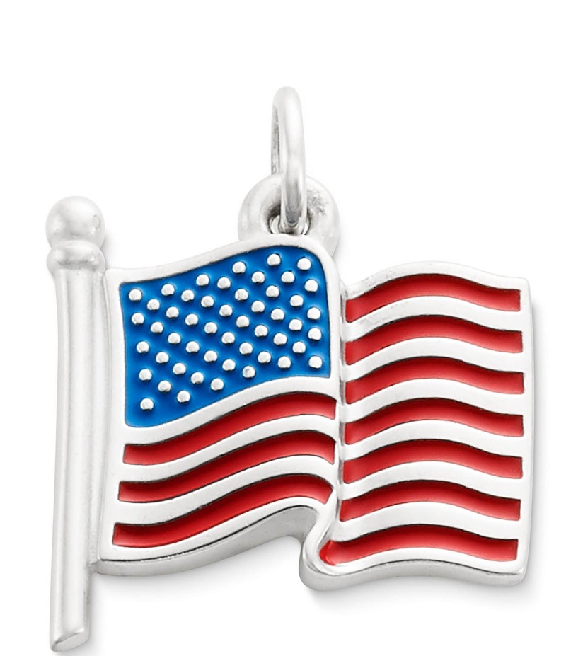 ジェームズ エイヴリー レディース アクセサリー ネックレス・チョーカー・ペンダントトップ James Avery Enamel American Flag Charm Sterling Mulitcolor