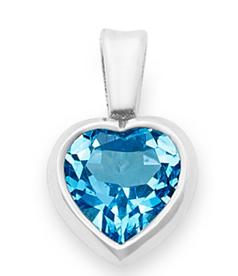 ジェームズ エイヴリー レディース アクセサリー ネックレス・チョーカー・ペンダントトップ James Avery Heart Gemstone Charm Blue Topaz ブルー