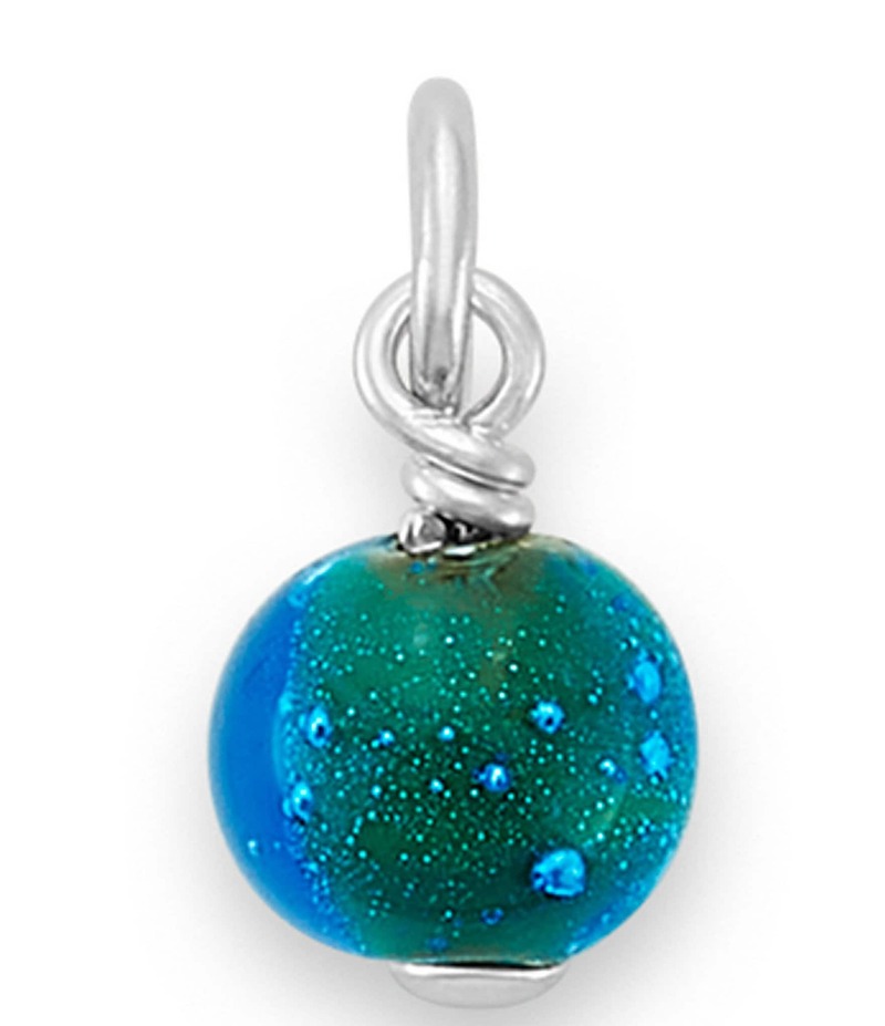 ジェームズ エイヴリー レディース アクセサリー ネックレス・チョーカー・ペンダントトップ ミニ James Avery Glitter Mini Art Glass Bead Charm Sea Green グリーン