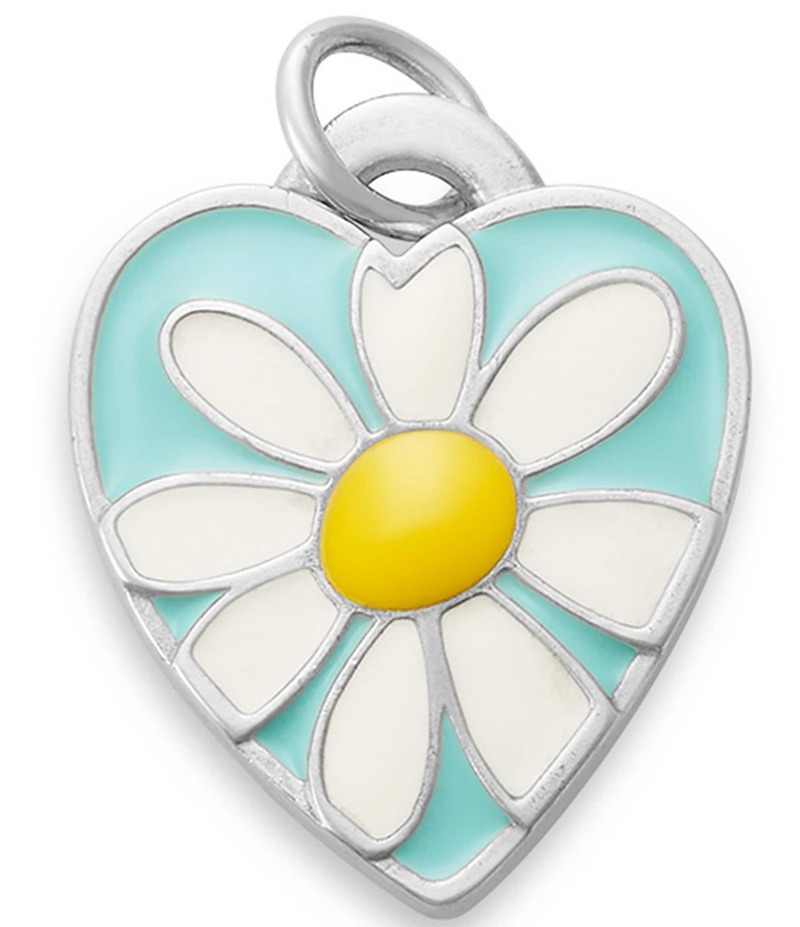 ジェームズ エイヴリー レディース アクセサリー ネックレス・チョーカー・ペンダントトップ James Avery Enamel Daisy Heart Charm Sterling Silver シルバー|ReVida 店