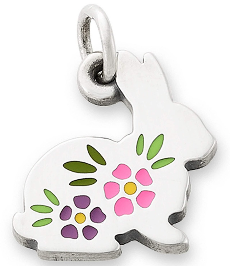 ジェームズ エイヴリー レディース アクセサリー ネックレス・チョーカー・ペンダントトップ フラワー柄 フラワー James Avery Enamel Floral Bunny Charm Sterling Silver シルバー