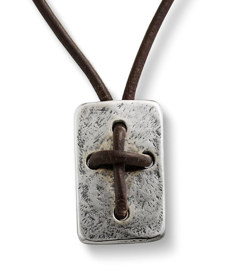 ジェームズ エイヴリー メンズ アクセサリー ネックレス・チョーカー レース レザー James Avery Sterling Silver Hand Knotted Leather Cross Shield Necklace Sterling Silver シルバー