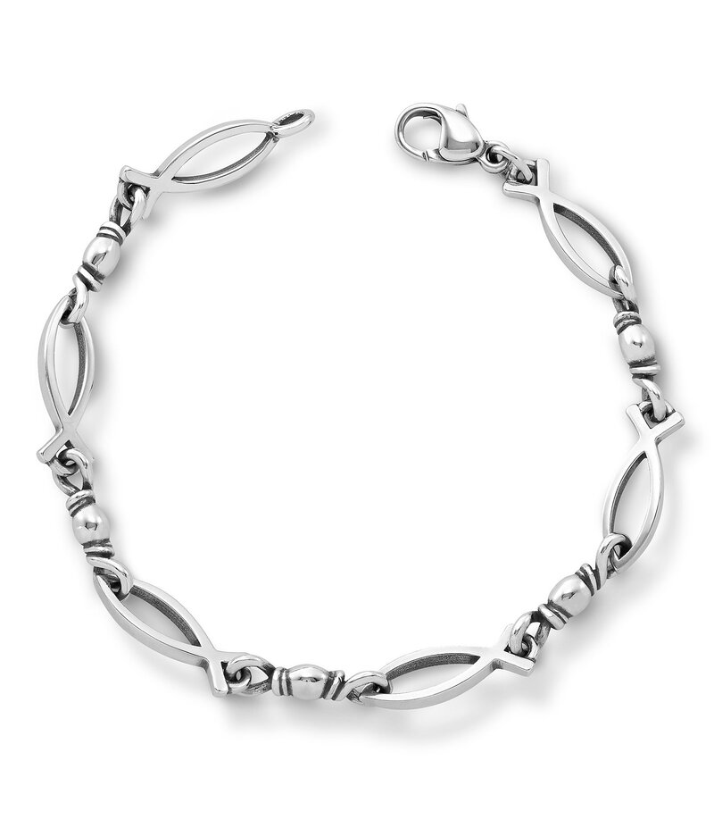 ウィリアム・ジェームズ エイヴリー メンズ 佩び物 ブレスレット・バングル・アンクレット James Avery Fishers of Men Ichthus Bracelet Sterling Silver しろがね色
