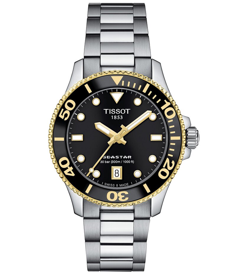 ティソット レディース アクセサリー 腕時計 Tシャツ Tissot Women's Seastar 1000 Quartz Automatic Stainless Steel Bracelet Watch Two Tone