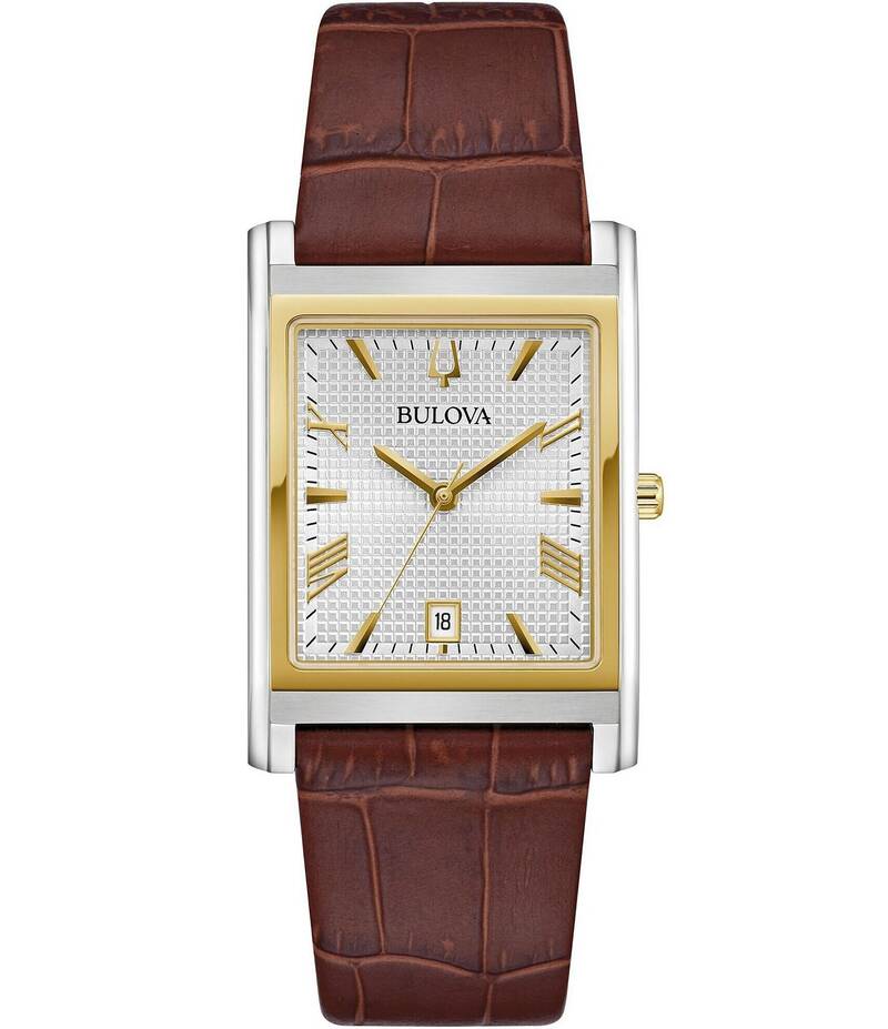 ブロバ レディース 佩び物 ウォッチ なめし革 Bulova Men\u0027s Classic Three Hand Mechanical Automatic Leather Strap Watch Brown 赤銅色