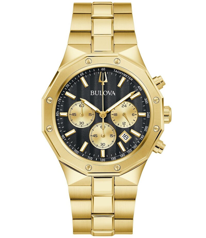 ブロバ レディース 付属品 ウオッチ プルオーバー Bulova Men\u0027s Prestige Chronograph Gold Tone Stainless Steel Bracelet Watch Gold ゴールド