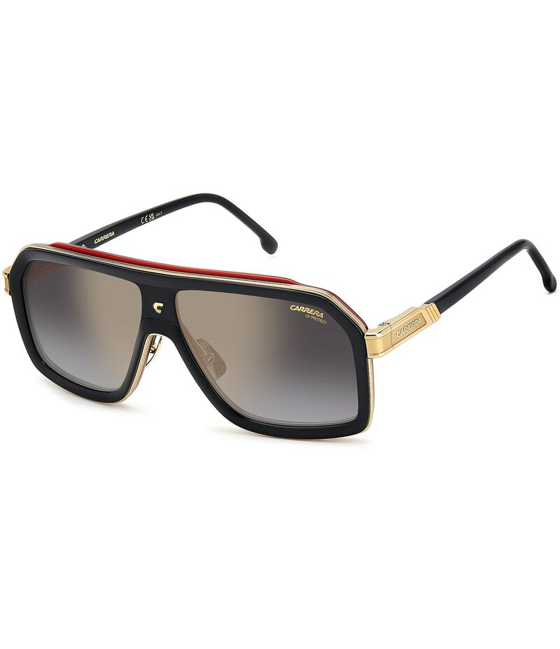 カレーナ レディース アクセサリー サングラス・アイウェア Carrera Men's 1053/S/TI 60mm Rectangle Sunglasses Black Red ブラック