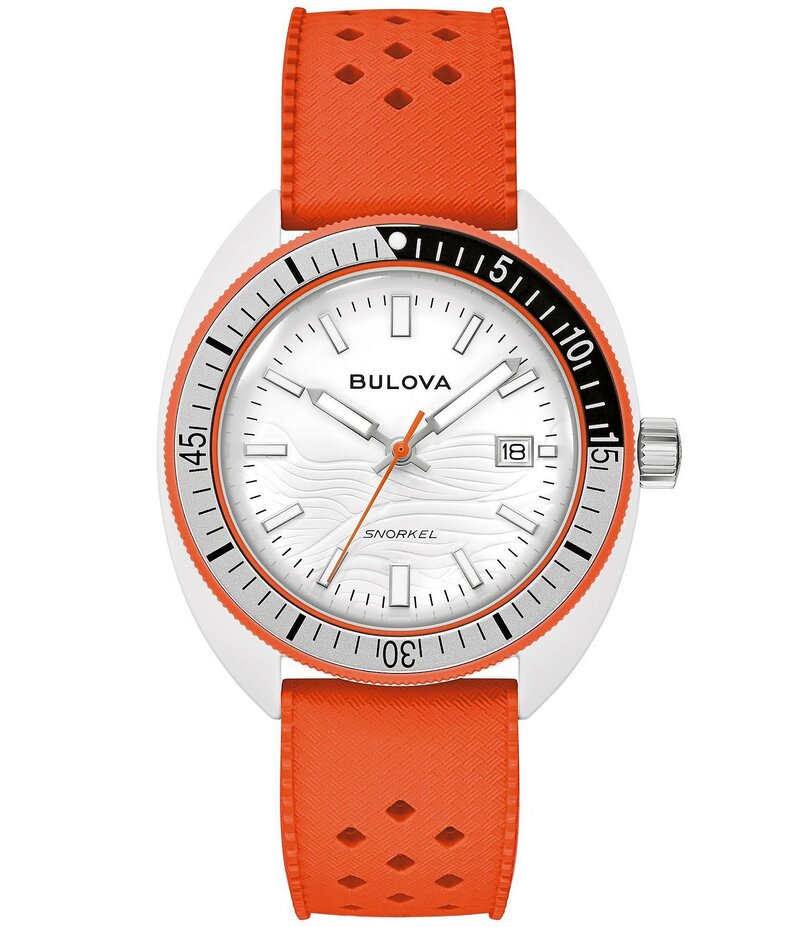 ブロバ レディース アクセサリー 腕時計 Bulova Men's Snorkel Quartz Mechanical Automatic Strap Watch Orange オレンジ