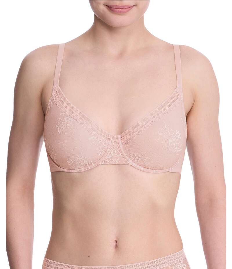 ナトリ レディース アンダーお召しもの ブラ スピード競技 Natori Love Lace Underwire Bra Pink Pearl/Warm White 白いこと ブラジャー-インナー・下着・ナイトウェア-インナー・下着・ランジェリー