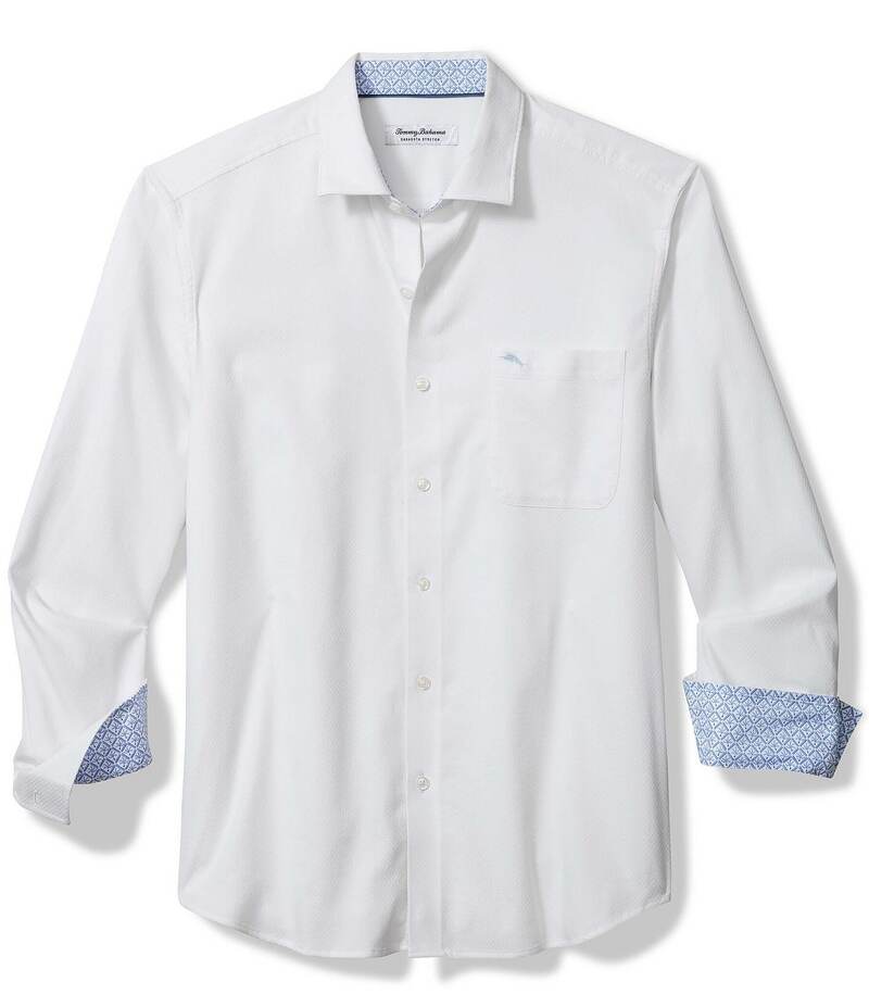 トッミーバハマ メンズ トップス シャツ トール Tommy Bahama Big & Tall IslandZone Sarasota Stretch Ventura Coast Long Sleeve Woven Shirt White ホワイト