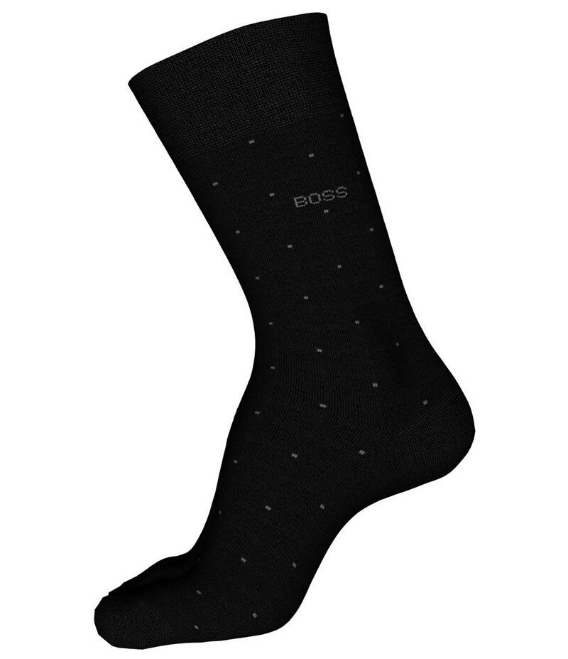 ヒューゴボス メンズ アンダーウェア 靴下 ミニ Hugo Boss George Mini-Dot Dress Socks Black ブラック