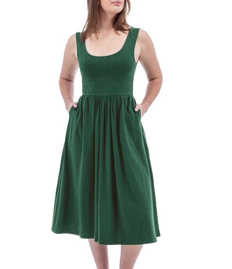 アベンチュラ レディース トップス ワンピース ニット Aventura Linden Slub Knit Large Scoop Neck Fit & Flare Dress Botanical