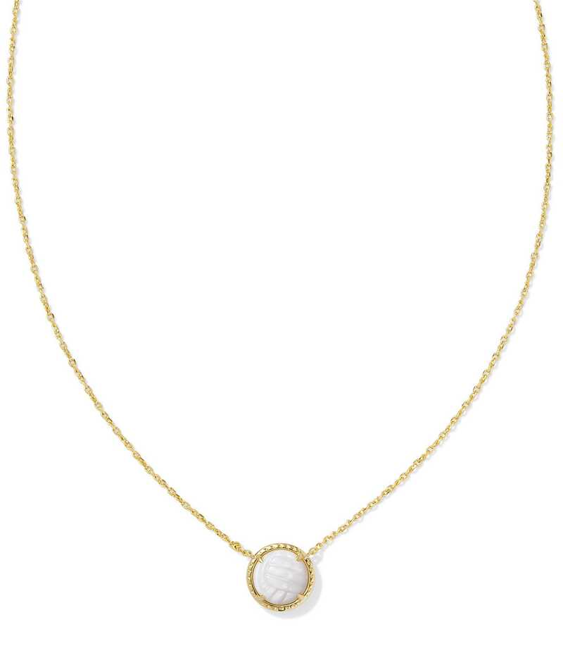 ケンドラスコット レディース アクセサリー ネックレス・チョーカー レース Kendra Scott Volleyball Short Pendant Necklace Gold White Mother Of Pearl ホワイト