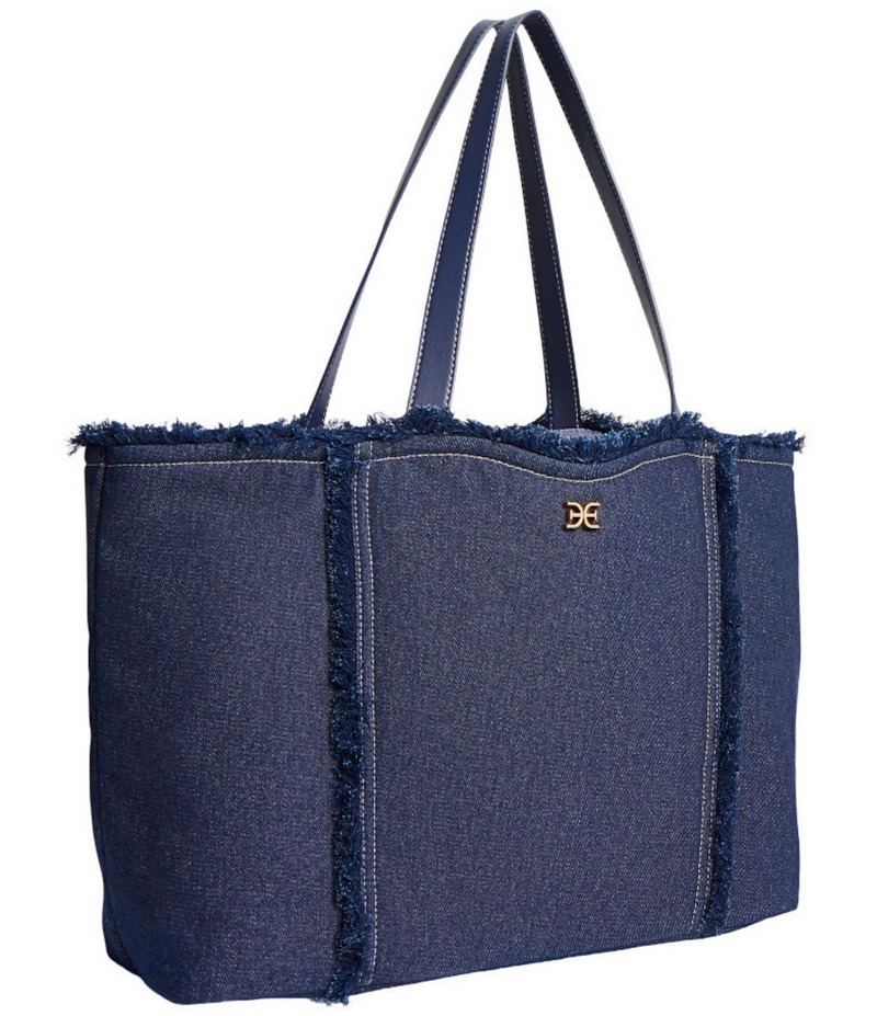 サムエデルマン レディース バッグ トートバッグ デニム Sam Edelman Irina Denim Large Tote Blue ブルー