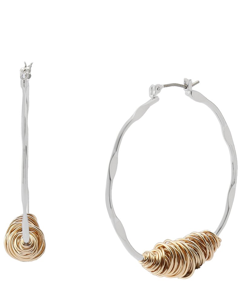 ロバート リー モーリス レディース アクセサリー ピアス・イヤリング Robert Lee Morris Soho Wire Wrapped Sculpted Hoop Earrings Two Tone