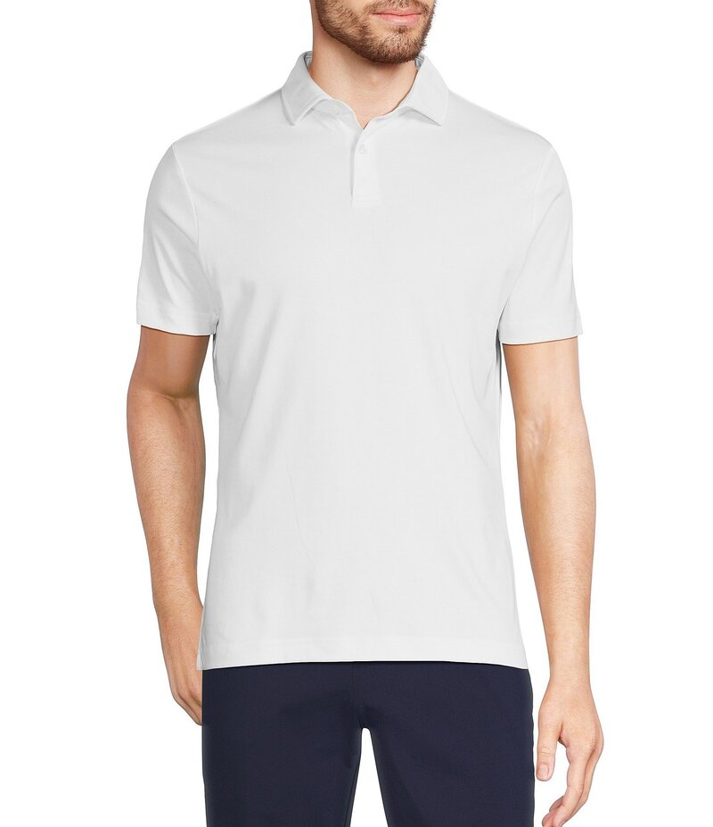 ムラノ メンズ トップス シャツ スリムフィット ポロシャツ Murano Liquid Luxury Slim Fit Solid Interlock Short Sleeve Polo Shirt White ホワイト