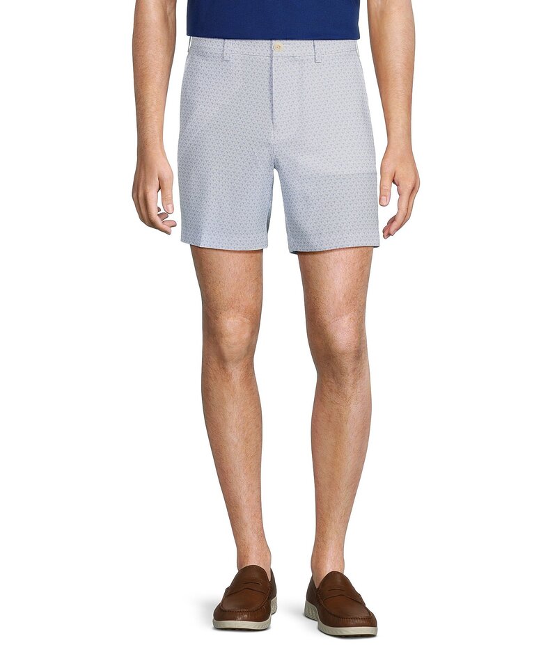 ラウンドトゥリーアンドヨーク メンズ ボトムス ハーフパンツ・ショーツ プリント ショートパンツ Roundtree & Yorke Performance Flat Front Straight Fit Golf Ball Print 7 Inseam Shorts Bright White ホワイト