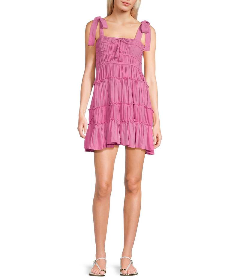 チェルシーアンドバイオレット レディース トップス シャツ C&V Chelsea & Violet Tie Shoulder Dress Taffy Pink ピンク