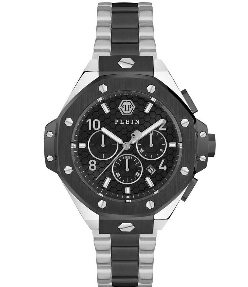 フィリッププレイン レディース アクセサリー 腕時計 Tシャツ Philipp Plein Men's Chrono Royal Stainless Steel Bracelet Watch Black ブラック