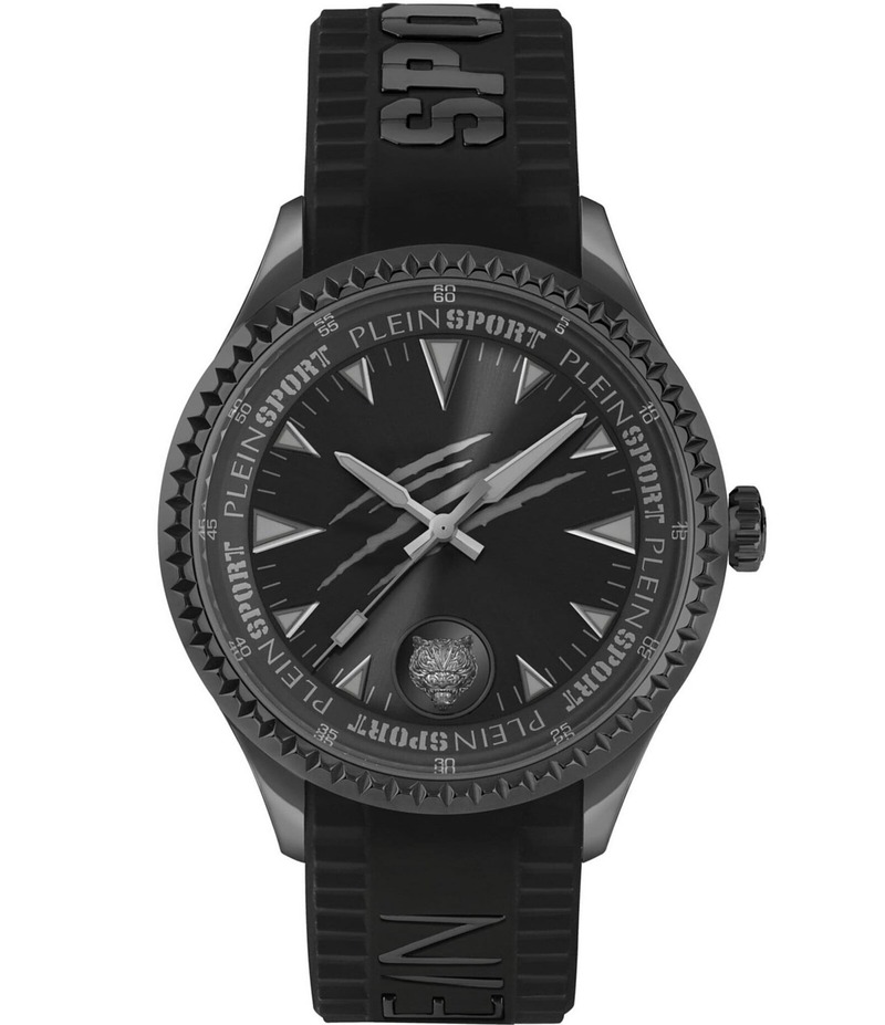 フィリッププレイン レディース アクセサリー 腕時計 Philipp Plein Men's Lineman Analog Silicone Strap 45mm Watch Black ブラック