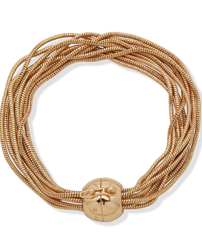 アンクライン レディース アクセサリー ブレスレット・バングル・アンクレット Anne Klein Multi Row Dome Flex Line Bracelet Gold ゴールド