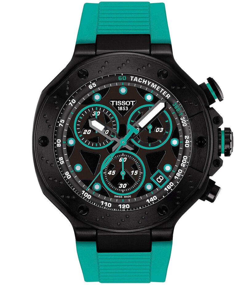 ティソット レディース 付属品 ウオッチ Tissot Men\u0027s T-Race Quartz Chronograph Green Silicone Strap Watch Green 緑であること